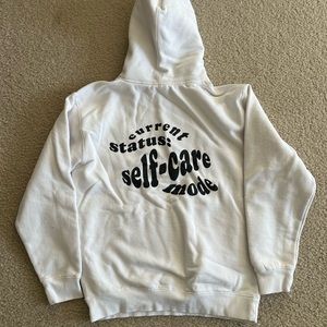 Unisex white hooded sweatshirt